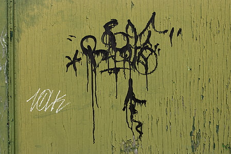 Graffiti, pintura, verde, urbana, Grunge, ciudad, Centro de la ciudad