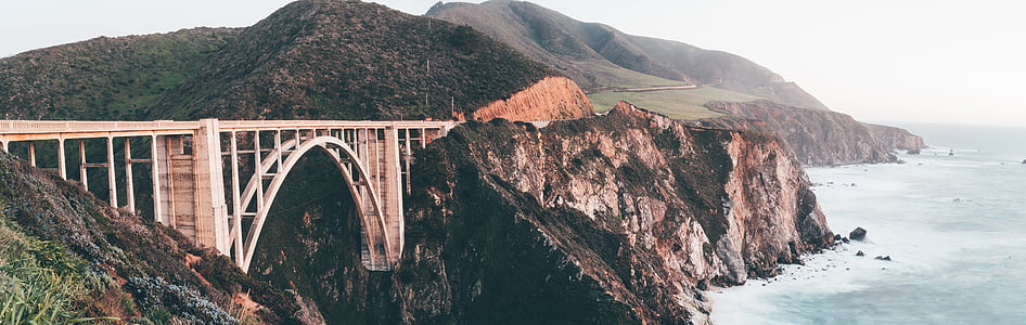 Bixby bridge, bjerge, jord, Californien, Bridge, Bixby, landskab
