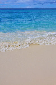 Caraibien, Beach, havet, sand, bølge, baggrund, Dominikanske Republik
