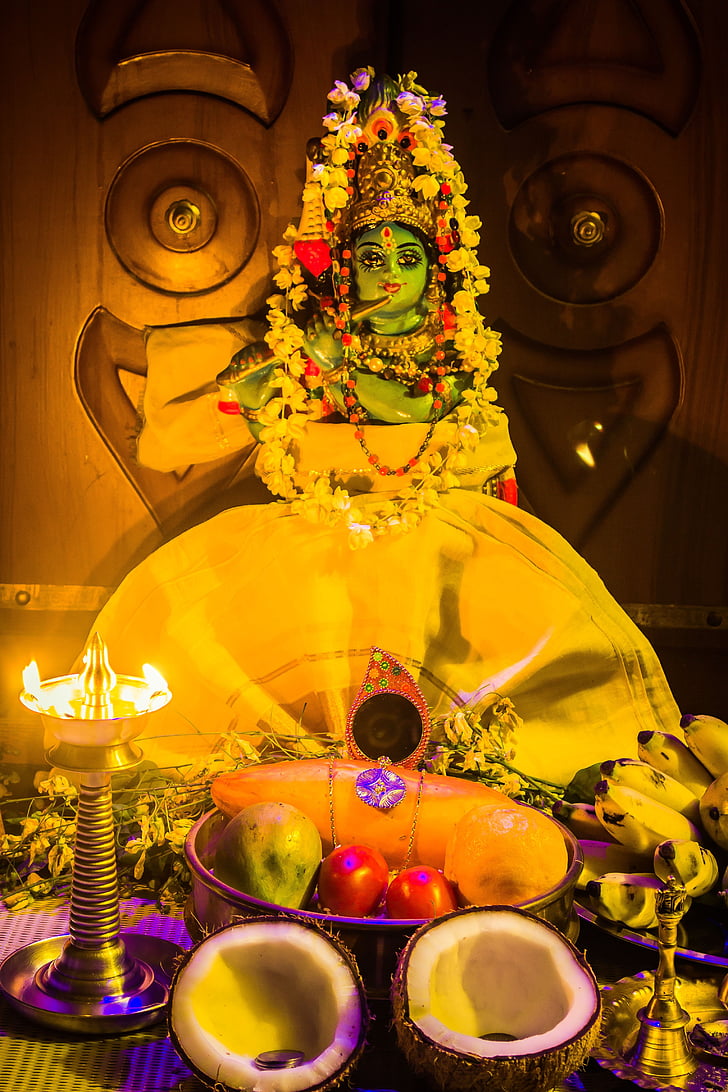 Kerala, India, vishu, vishukkani, tahun baru, hari tahun baru, Perayaan