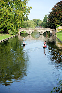 pünt, Jembatan, Cambridge, Sungai, punting, menyenangkan, air