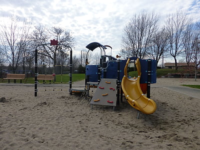 playground, playing field, kids, play, plastic, slide