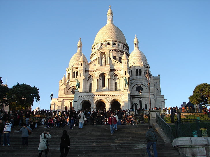 Sacre coeur, Montmartre, Paris, arkitektur, kirke, historiske, basilikaen
