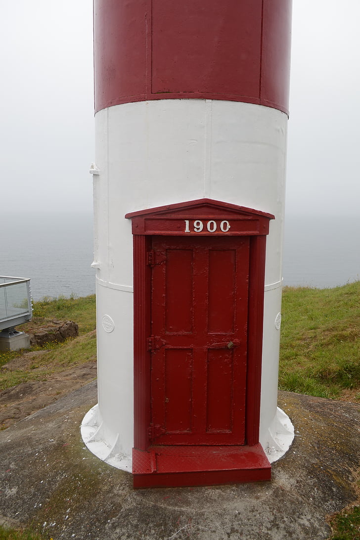 dörr, Lighthouse, röd, dimma, Costa, Pacific