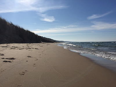 Beach, duny, Michigan, more, Príroda, piesok, pobrežie