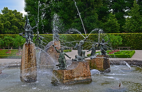 噴水, 水ゲーム, ヘレンハウゼン庭園, ハノーバー, 水, 噴水, アート