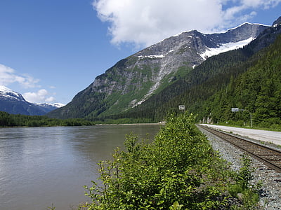 skeena στον ποταμό, Βρετανική Κολομβία, Καναδάς, τοπίο, βουνό, Ποταμός, νερό
