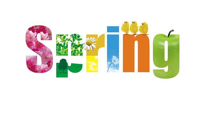 primavera, flor, feliç, alegria, pollet, Poma, paisatge