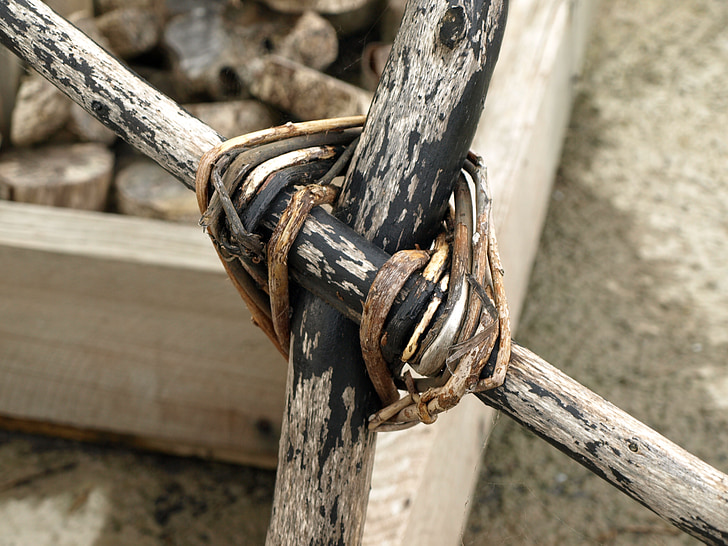 lesa, povezave, križ, vozel, skupaj, palice, palica