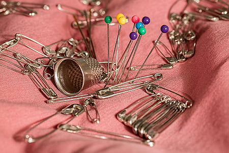 sy, fingerborg, Pins, säkerhetsnålar, nål, lagning, reparation