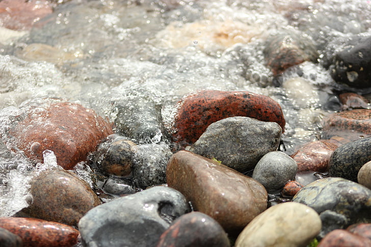 stones, beach, sand, sea, pebble, denmark, coast