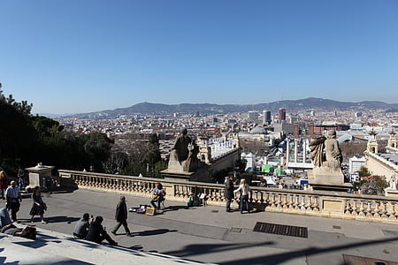 Barcelona, stad, Spanje, Catalonië, skyline, beroemde markt, stadsgezicht