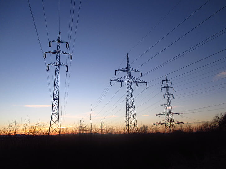 cables, electricitat, força, línia de poder, cable, piló electricitat, generació de combustible i la potència