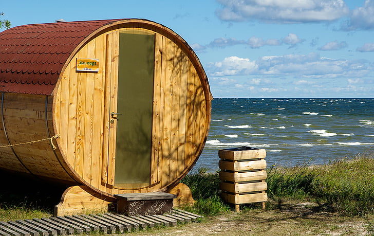 Estonsko, sauna, Baltské moře, pláž