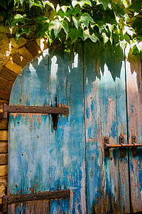 door, old, blue, wood, wooden, rustic, grungy