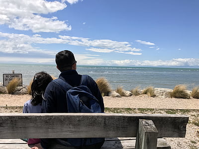 Нова Зеландія, Південного острова, батько, видом на море, yuanwang
