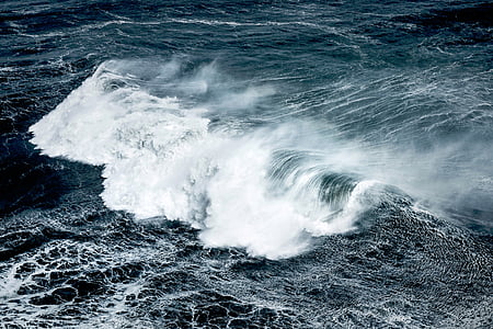 Gamta, vandens, kritimo, bangos, vandenyno, mėlyna, jūra