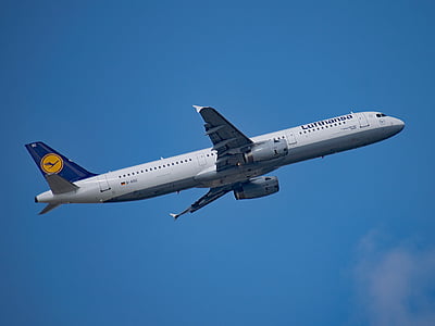 Lufthansa, ilma-aluksen, Saksa, lentokenttä, Reinin-Mainin, Käynnistä, Nousta lentoon