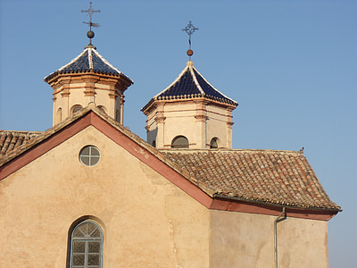 Igreja, amanhecer, cúpulas, Torre, bacia do, Espanha, paisagem urbana