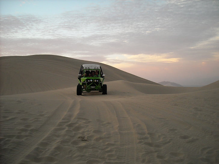 sivatag, található, Huacachina, Peru, dűnék, Ica, homok