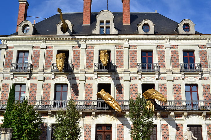 Дракон, Дом магии, Драконы, окно, Кирпичный дом, Блуа, Франция