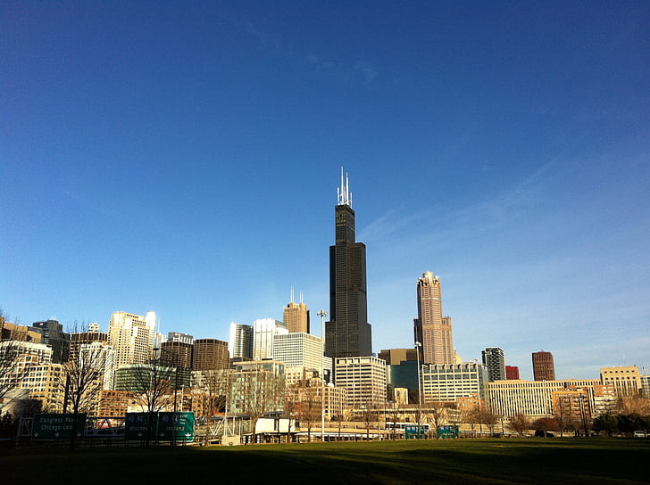 Chicago, skyline, stadsgezicht, Sears tower, Willis tower
