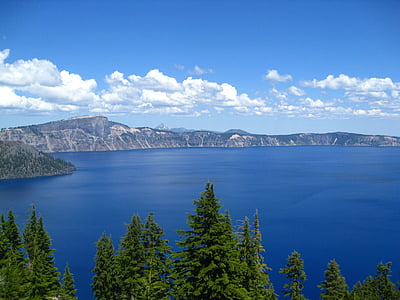 Кратерное озеро, Каскад гор, Национальный парк, Орегон, Каскад, Вулкан, Кратер