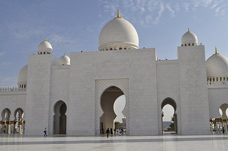 abu dhabi, grand mosque, sun, architecture, islam, muslim, zayed