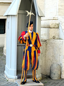 Schweizergardet, Vatikanen, St peter's square, soldat, katolska, schweiziska, Guard