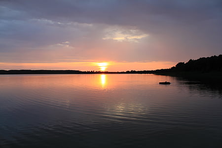 Sunset, sommer, Masurien