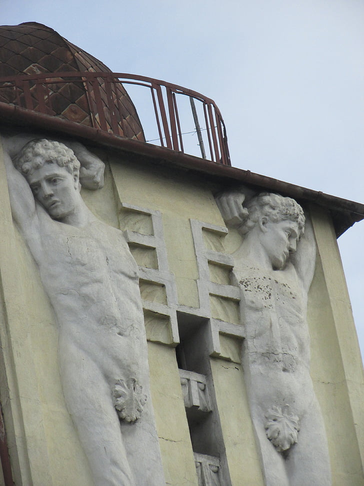 fasad, arkitektur, mannen, Figur, Cluj-Napoca, Transsylvanien