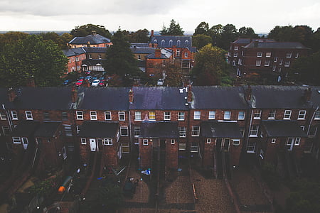 architecture, bird's eye view, buildings, houses