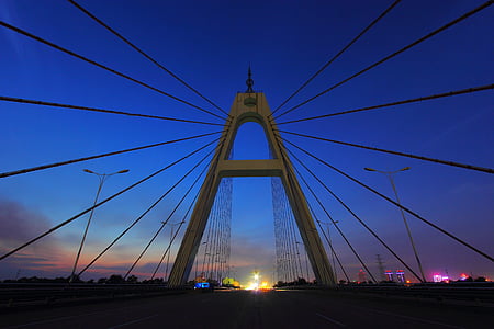 bridge, night view, texas