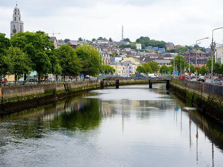 Cork, Canal, floden, centrum, Irland