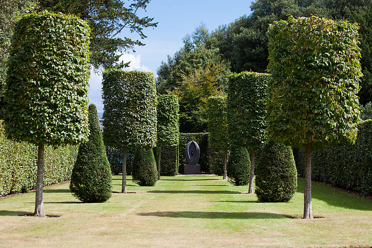 park, hedge, garden, trees, trimmed, cylinder, cut