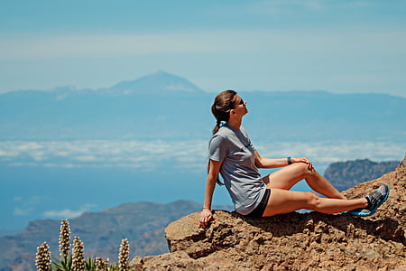 Gran canaria, Quần đảo Canary, đi bộ đường dài, du lịch trong nước, kỳ nghỉ, người phụ nữ, người phụ nữ trẻ