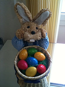 Paskah, Kelinci Paskah, Telur Paskah, Kelinci - hewan, dekorasi, Telur Paskah, keranjang