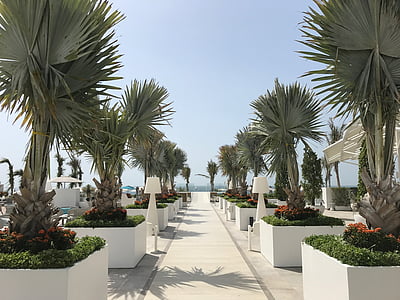 Burdž Al-Arab, bazén, pláž, Dubaj, Jumeirah beach, Burj, moderní