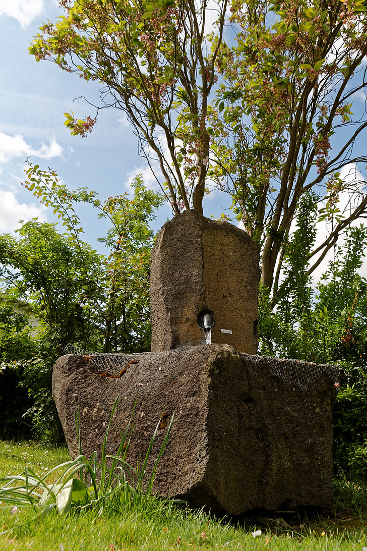фонтан, камінь, води, потік, кам'яний фонтан, Кам'яна скульптура, Природа