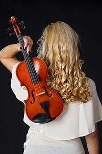 Скрипка, музыкант, скрипач, музыка, инструмент, художественные, женщина