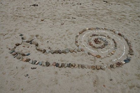 охлюв, плаж, камъни, миди, пясък, декоративни