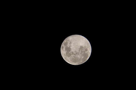 měsíc, obloha, teleobjektiv