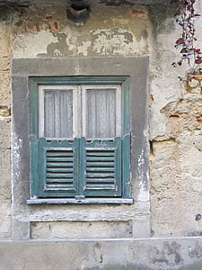 ikkuna, vihreä, verho, rappeutuminen, viehätys, Vintage, Lissabonin