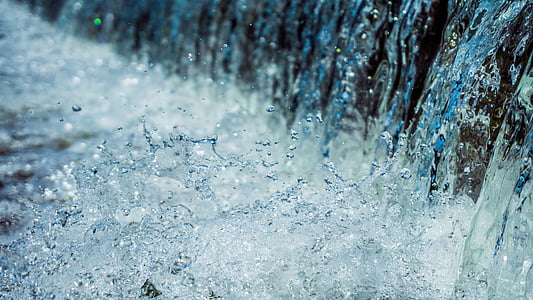 Splash, acqua, blu, gocce d'acqua, spruzzata dell'acqua, natura, onda