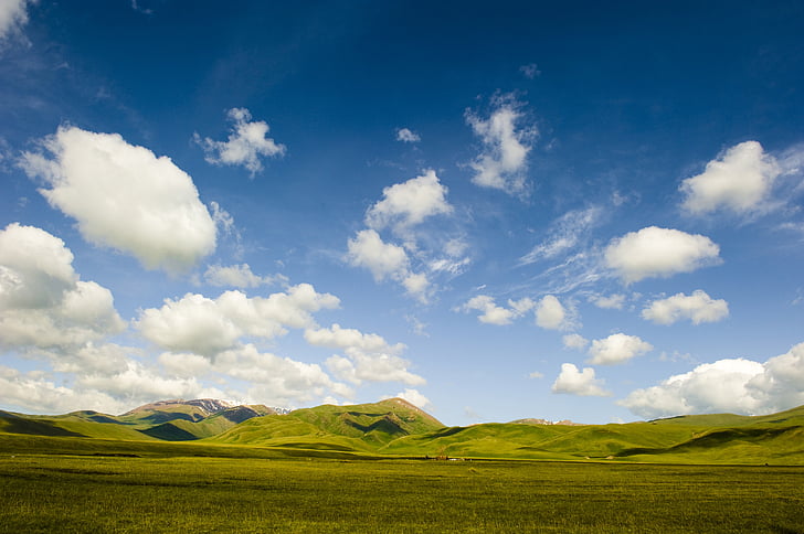 sky, prairie, cloud, landscape, field, cloud - sky, scenics