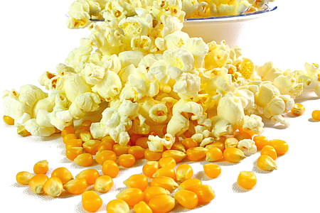 Popcorn, Popcorn in boter, maïs, voedsel