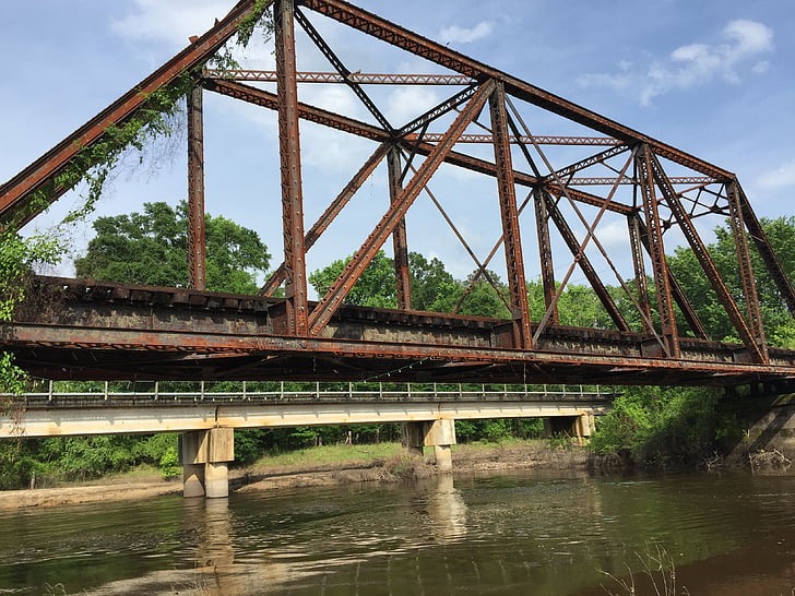 Most, vlakem, historické, železnice, železnice, Jefferson