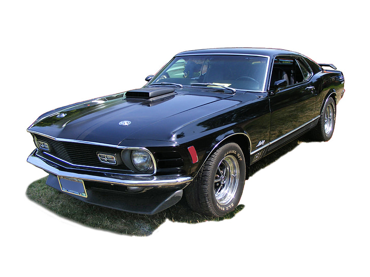 ford mustang, muscle car, ford, mustang, 1970, fastback, black