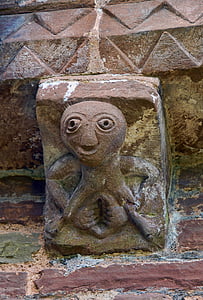 Sheela na gig, carving, groteska, Kilpeck, kyrkan, fertilitet, symbol