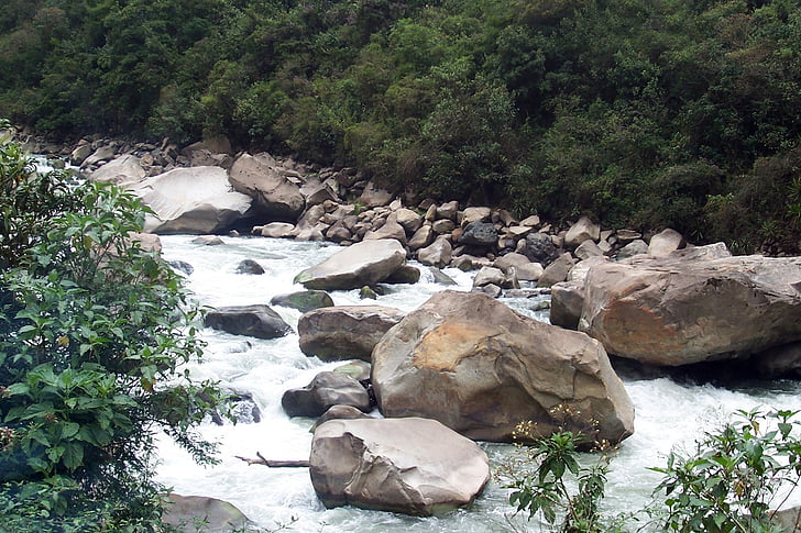 rocas, agua, corriente, Río, Creek, flujo, movimiento